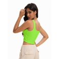 thumbnail image 5 of Women's Sleeveless Square Neck Crop Top - Cute Seamless Slim Fit Tank Top, Breathable Summer Casual Wear, XS-L, 5 of 6