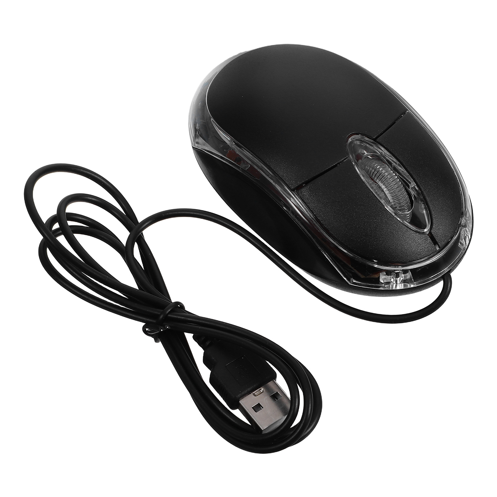 QIFULL 1Pc Optical Office Mouse USB Wired Black for Pc Laptop with Ultra Precise Scroll Wheel