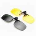 thumbnail image 2 of 2 gafas de sol polarizadas unisex con clip para conducir, visión nocturna, lentes de resina, talla grande (cristal amarillo y gris), 2 of 7