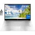 thumbnail image 1 of HP Envy 17.3" FHD Laptop, Intel Core i7-1260P, 16GB RAM, 1TB SSD, Backlit Keyboard, Intel Iris Xe Graphics, Fingerprint Reader, Webcam, Windows 11 Pro, Silver, 32GB Hotface USB Card (Renewed), 1 of 7