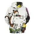 thumbnail image 3 of Calvin And Hobbes Casual Pullover Hoodie Unisex Hooded Sweatshirt Novelty 3D Graphic Long Sleeve Sweater with Pocket M, 3 of 8
