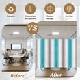 thumbnail image 6 of Turquoise Gray Ombre Window Privacy Film, Farmhouse Teal Gradient Modern Art Static Cling UV Sun Blocking Tint Film Heat Control Windows Films for Bedroom Bathroom, Window Stickers 35.4"x78.7", 6 of 8
