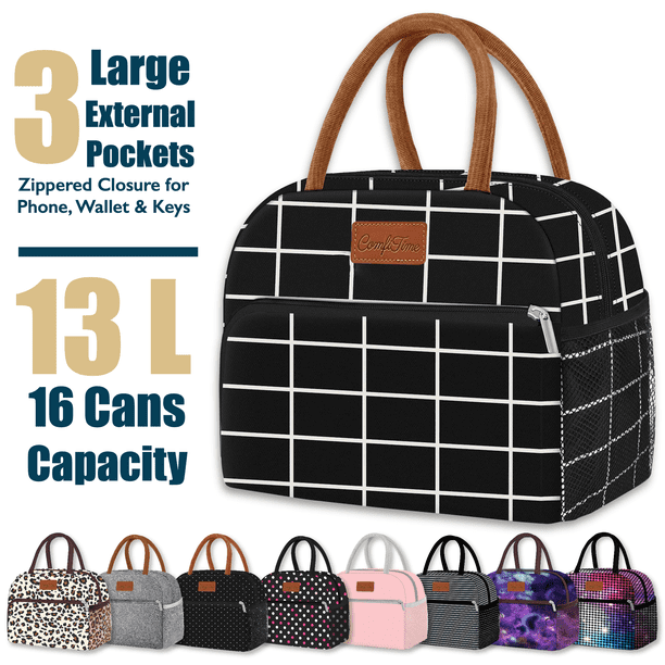 ComfiTime Bolsa de Almuerzo Térmica para Mujeres, Gran Capacidad para Adultos y Adolescentes, Linda Bolsa Estética para Trabajo y Escuela, Bolsillo Adicional con Cremallera para Billetera y Teléfono