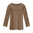 thumbnail image 2 of SHTXOZHI Womens Plus Size Tops Casual Fall Long Sleeve V Neck Shirts Solid Color Loose Blouse, 2 of 4