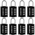 thumbnail image 1 of Delswin 4-Digit Gym Locker Lock - 8 Resettable Combo Locks For Toolbox School Locker Travel Luggage Backpack Gate Shed, 1 of 4