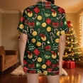 thumbnail image 4 of HOMBOM Womens Green Christmas Pajamas Sleepwear One Sets Button up Comfy Shorts and Short Sleeve Festive Lounge Sets for Ladies, 4 of 7