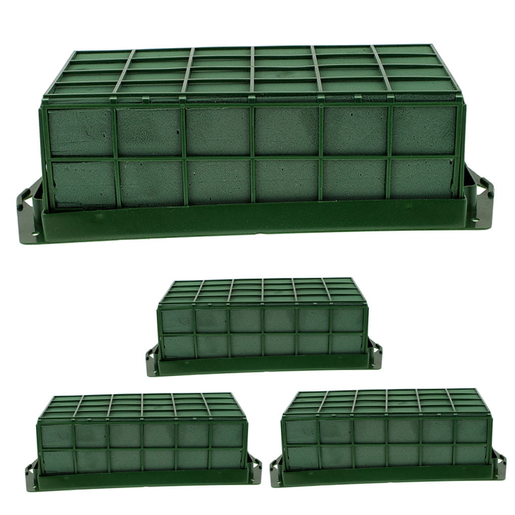 Tineasur 4Pcs Green Floral Foam Cage Easy to Use Flower Arrangement Tool for Home and Events