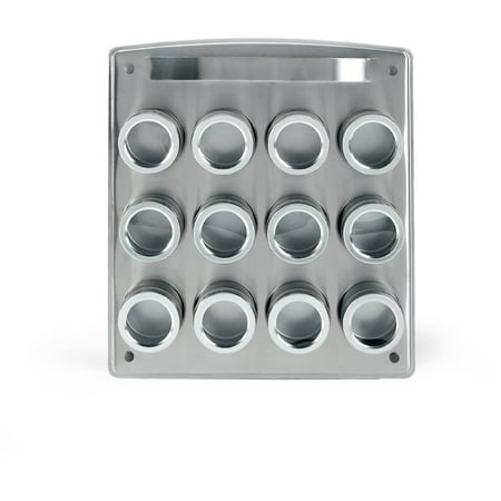 Ceramic Spice Box - Kamenstein 12-Can Stainless Steel Magnetic Spice Rack