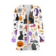thumbnail image 5 of IYYVV Halloween Cardigan Pumpkin Goast Witch Halloween Sweaters for Women Long Sleeve Oversized Cardigan 2026 Purple XL, 5 of 7