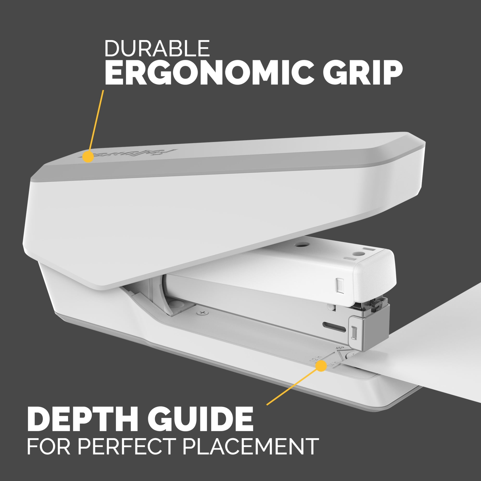 Fellowes® LX850 Full-Strip EasyPress™ Desktop Stapler with  Technology, 25-sheet Capacity, White