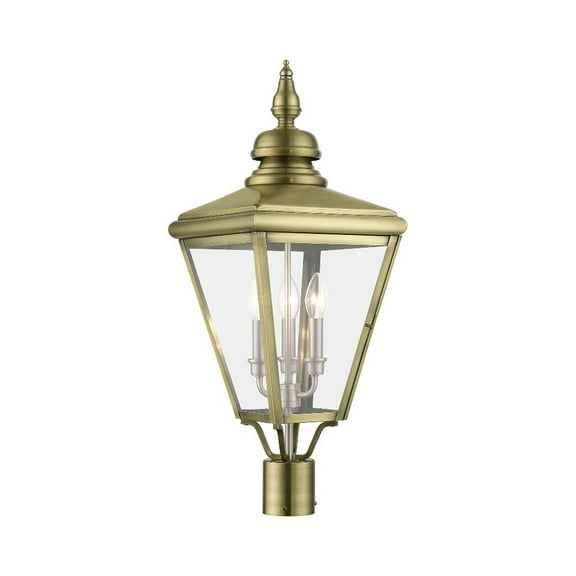 Livex Lighting - Adams - 3 Light Large Outdoor Post Top Lantern In Traditional