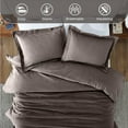 thumbnail image 6 of Superior Cotton Flannel Solid Duvet Cover Set, King/California King, Charcoal, 6 of 11