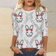 thumbnail image 1 of Xuyuer Women's Easter Printed 3/4 Sleeve T-Shirt, Cute Casual Summer Top Trendy Blouse Outfit for Holiday, 1 of 9