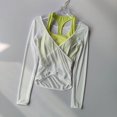 thumbnail image 3 of Traje de Yoga adelgazante de malla Sexy para mujer, Sujetador deportivo falso, dos piezas de entrenamiento de secado rápido, cubierta de Pilates, 3 of 6
