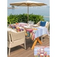 thumbnail image 4 of Purple Easter Bunny Outdoor Tablecloth - 54x80 Inch Rectangle Dining Table Cover, Spring Easter Eggs Chicken Floral Wood Waterproof Outdoor Table Cloth with Umbrella Hole & Zipper for Picnic/Patio, 4 of 7