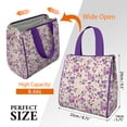 thumbnail image 3 of Pioneer Flower Floral Print Pattern Insulated Lunch Bag for Women & Adults,Large Portable Soft Cooler Lunch Bag,Thermal Food Storage Tote with Pearl Cotton,8.66L,8.75x5.75x9.5 Inch, 3 of 6