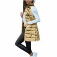 thumbnail image 4 of Women Long Puffer Vest Solid Color Full Zip Up Quilted Sleeveless Jacket Lightweight Winter Puffer Outerwear, 4 of 6