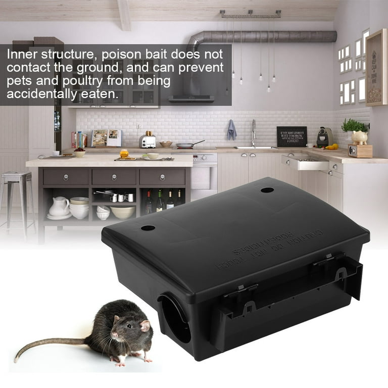 Compact Indoor Rat Box Mouse Mice Trap Catching Bait Box with Lock for Home  Hospital Hotel Use 