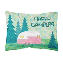 Carolines Treasures VHA3004PW1216 Happy Campers Glamping Trailer Fabric Decorative Pillow 12H x16W multicolor