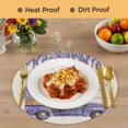 thumbnail image 4 of Purple Lavender Round 15 Inch Placemats Set of 6, Spring Floral Flowers Truck Farmhouse Beige HeatResistant Non Slip Place Mats for Dining Table, Wipeable Braided Kitchen Table Mats for Housewarming, 4 of 9