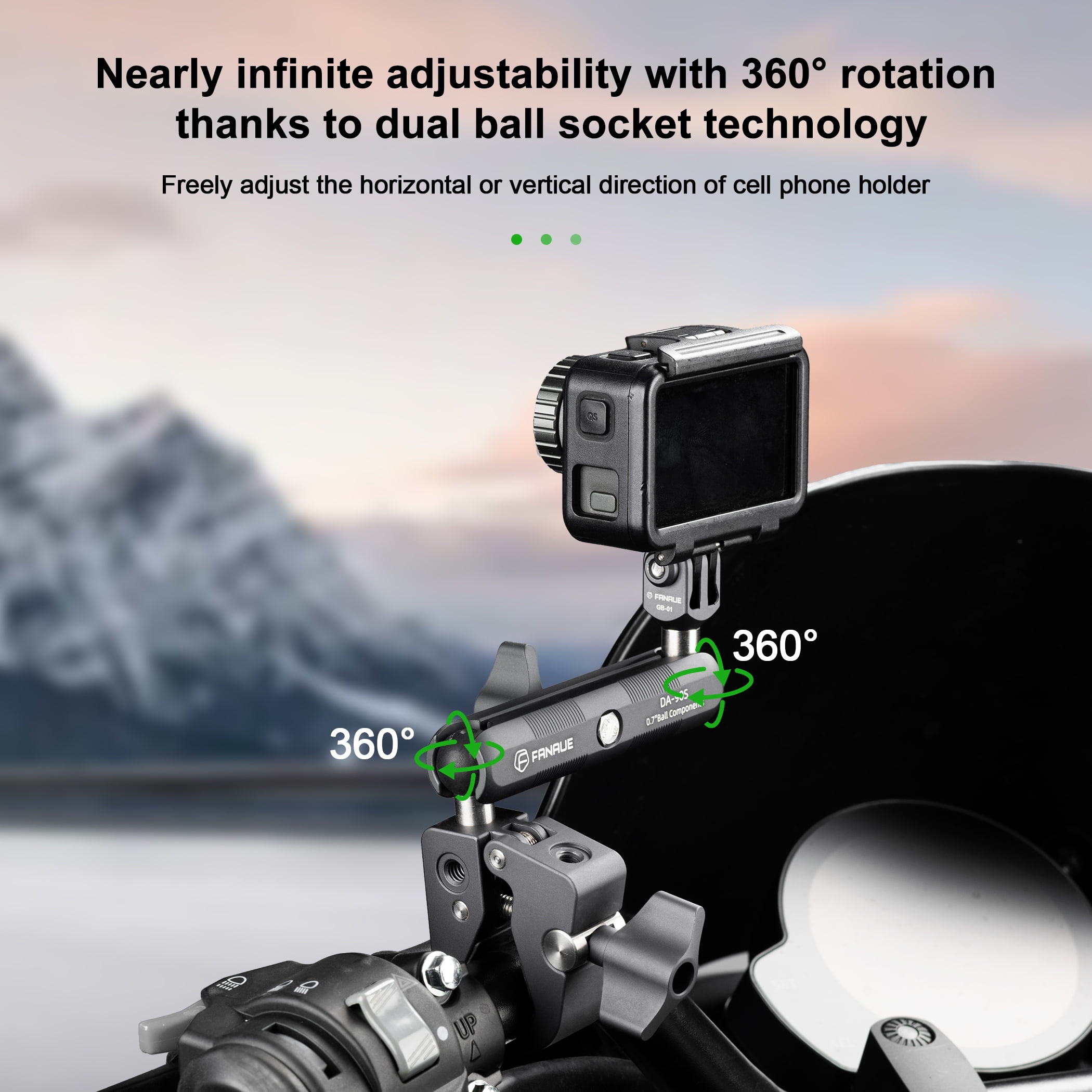 DEKEENSTAR 17mm Double Socket Arm For Phone & GPS Mounts - Aluminum Alloy, Fits RAM, Garmin, Motorcycle 2 thumbnail image