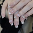 thumbnail image 3 of Bonitas uñas postizas a presión con un elegante diseño de mariposa, para mujeres y niñas, kit de uñas postizas acrílicas reutilizables para manicura casera (mariposa transparente), 3 of 5