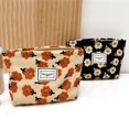 thumbnail image 2 of Bolsa de cosméticos de pana para mujer, organizador de artículos de tocador con cremallera, monedero de viaje, embrague de almacenamiento de cosméticos, Retro, Floral, nuevo, 2023 qiuyongming unisex, 2 of 2