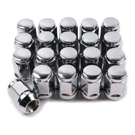 20Pcs 14X1.5 Lug Nuts - 19mm Nut 1.38 inch Tall 3/4 Hex Chrome Nuts, for 1999-2021 1500
