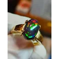 thumbnail image 3 of 7.25 CaratNatural Black Fire Opal Ring Handmade 925 Sterling Silver Opal Ring Engagement, 3 of 4