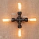thumbnail image 3 of Lámpara de pared industrial retro vintage hierro óxido lámparas de tubería de agua e27 loft luz plateada iluminación interior hogar dormitorio restaurante deco - Oro Kuyhfg Bienvenido a Kuyhfg, 3 of 5