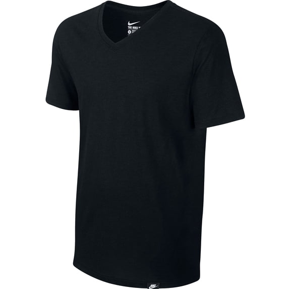 Nike Solid Futura V-Neck Men's T-Shirt Athletic Black/Black 708338-010 (Size XL)
