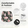 thumbnail image 6 of Lsque Rose Flowers Printed Women's Running Shorts with Liner Pockets,Elastic Quick Dry Workout Athletic Gym Yoga Shorts,Womens High Waist Shorts-Large, 6 of 9