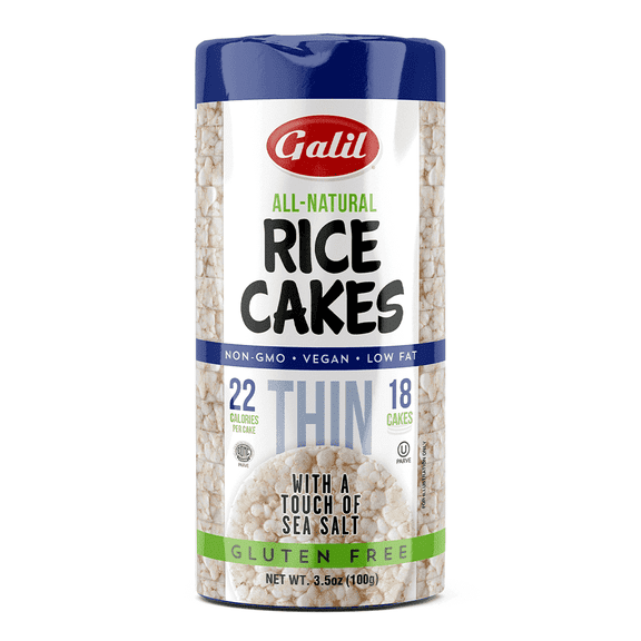 Galil Thin Rice Cakes with Sea Salt Vegan and Gluten Free Snacks, 3.5 oz