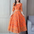 thumbnail image 2 of Robe Maxi à Manches Longues Femme Robe de Plage Florale Robe Décontractée à Manches Longues Fête Vintage Boho, 2 of 8