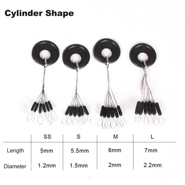 Pesca 10pcs Topes de Pesca Tope de Goma Negra Espacio de Pesca Frijoles Carpa Flotador