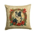 thumbnail image 2 of Border Collie Christmas Flowers Throw Pillow 14 in x 14 in, 2 of 2