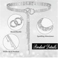 thumbnail image 3 of Silver Rhinestone Waist Belt,Women and Girls Crystal Waist Dress Belt,Tassel Prom Party Waistband,Diamond Belt,Topboutique Crystal Double O-Ring Waist Belt for Party,Wedding,47 in, 3 of 6