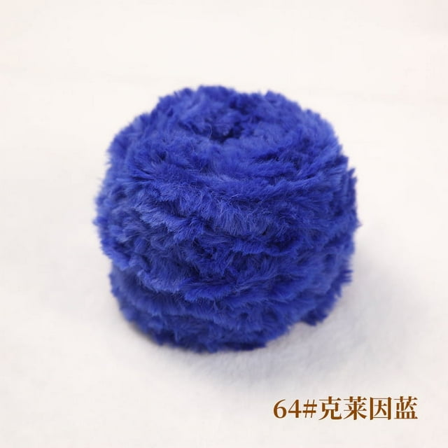 Zhuge Hilo de chenilla grueso y voluminoso para tejer a mano, hilo de chenilla suave y esponjoso, 200 g, azul real