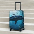 thumbnail image 5 of Yiaed Ocean Dolphin Fish School Print Travel Luggage Cover Suitcase Protector Fits 18-32 Inch Luggage Wheel Covers Patterned Elastic Luggage Anti-scratch（No luggage）-Medium, 5 of 5