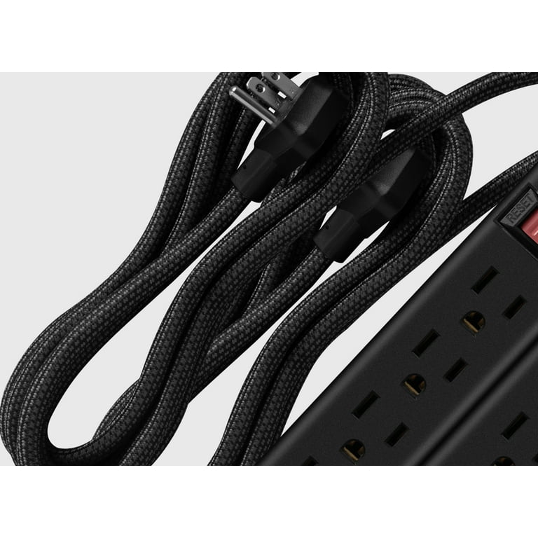 Hyper Tough Indoor 6-Outlet Power Strip with 8ft Braided Cord