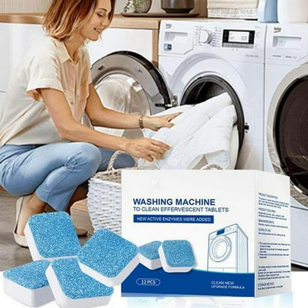 Ganfancp Pastilla de Limpieza para Lavadora Desodorizante y Desincrustante Automático para Caldera y Tambor Pastilla de Limpieza para Tanque de Lavadora 10Pc/200G Liquidación Tableta para Limpieza de