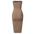thumbnail image 2 of FashionOutfit Women's Sexy Scuba Crepe Tube Top Body-Con Midi Dress in Various Colors, 2 of 3