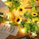 thumbnail image 5 of Guirnalda de luces de girasol, guirnalda artificial, luces LED de enredaderas, luz alimentada por batería para habitación, tienda en casa, patio al aire libre, decoración de boda, 5 of 5