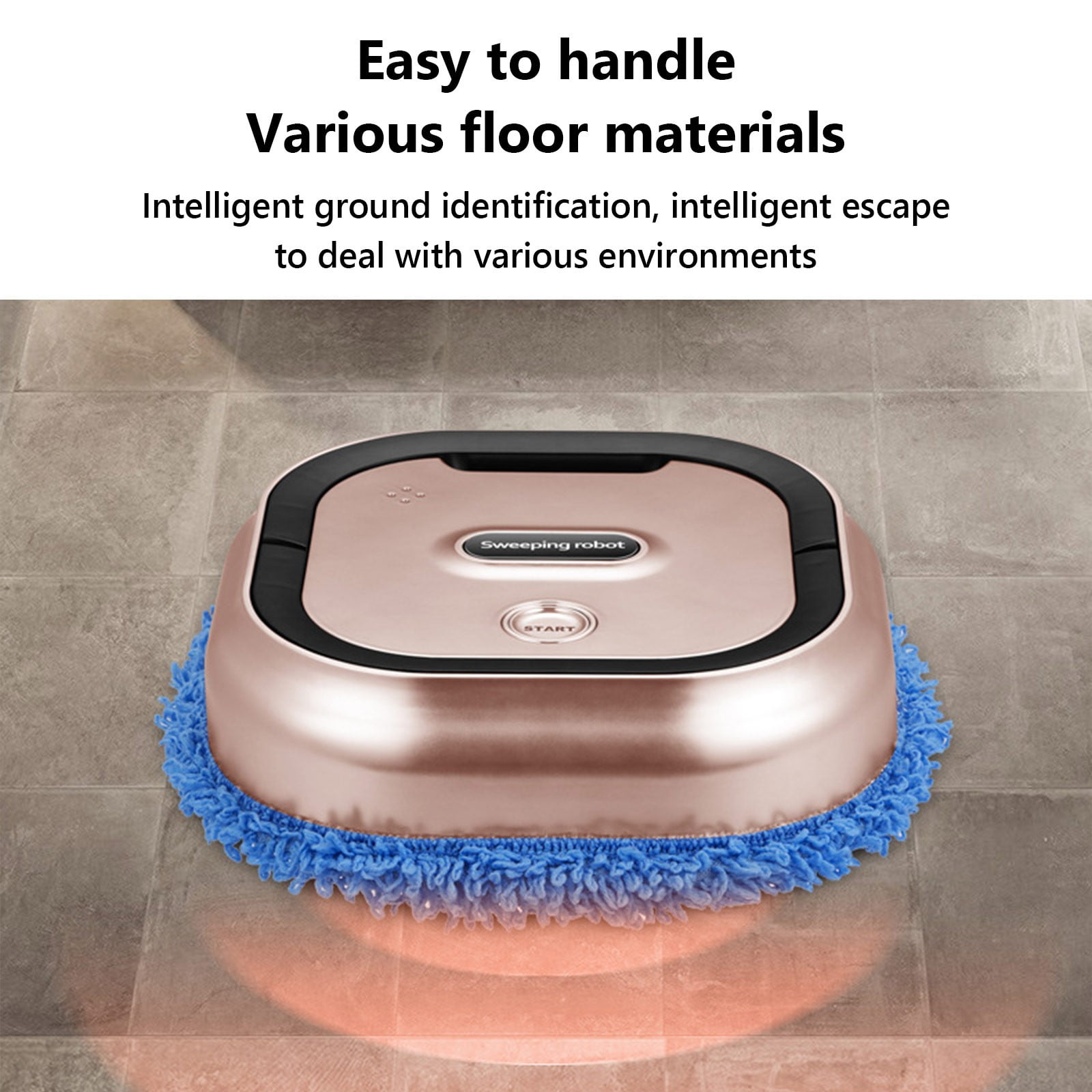 Ajauxi Floor Mopping Robot, Floor Washing Robot, Robot Vacuum and Mop Combo with 2 Mop, Cordless Electric Mopping Robot Cleaner for Hard Floor