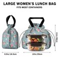 thumbnail image 5 of Pioneer Flower Floral Print Pattern Drawstring Lunch Bag Women - Drawstring Lunch Bag Insulated for Work Office - Stain-Resistant Large Lunchbags for Women with Multi-Pockets, 5 of 6