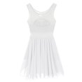 thumbnail image 4 of Robe de Danse Lyrique pour Femmes, Robe de Danse Ballet Sans Manches, Justaucorps de Performance, Robe de Gymnastique, Blanc G, 4 of 7