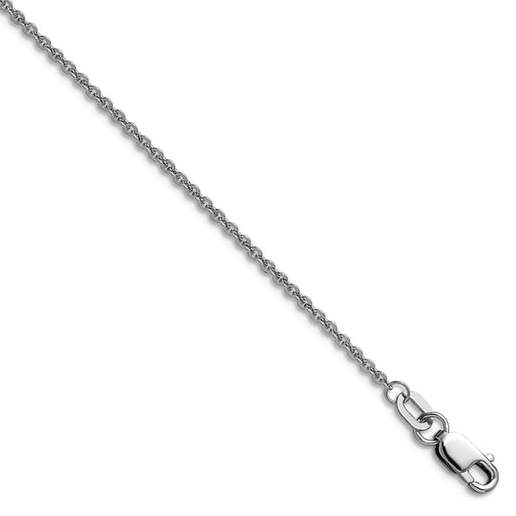 10k White Gold 1.4mm Flat Cable Chain Necklace 24 Inch Chain Necklace for Women and Men - 3.0 Grams