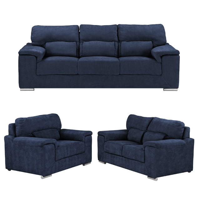Sala 3-2-1 TRINITY Kaizen (Sofa, Love y Sillon) Azul para Sala