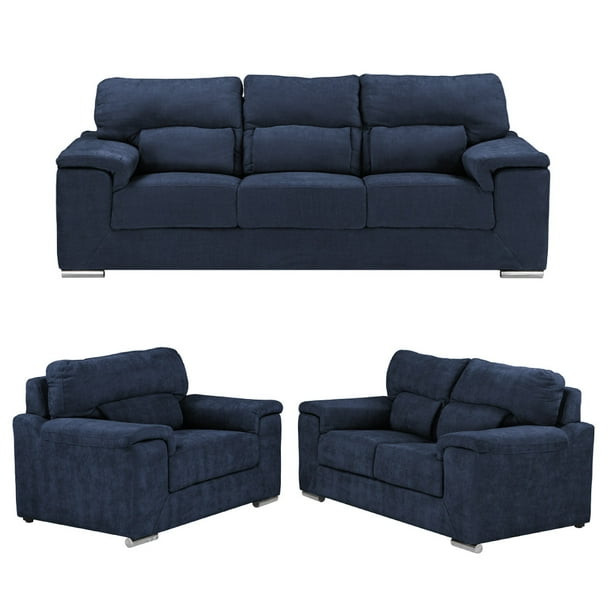 Sala 3-2-1 TRINITY Kaizen (Sofa, Love y Sillon) Azul para Sala