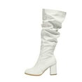 thumbnail image 6 of Mostsola Knee High Boots Women Pointed Toe Mid Heel Pull on Slouchy Boots with Zipper, 6 of 9